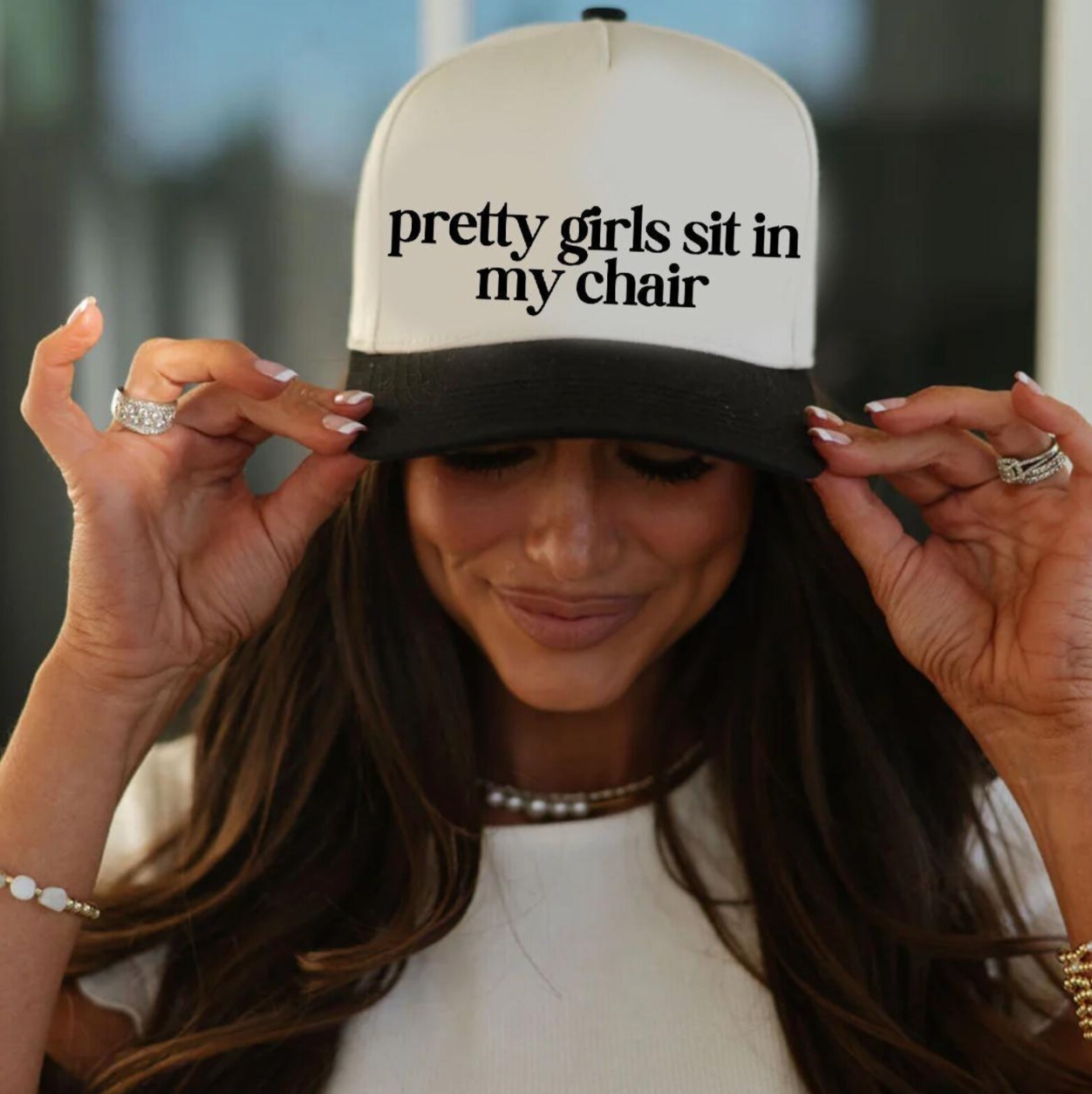 Pretty Girls Sit In My Chair Canvas Hat