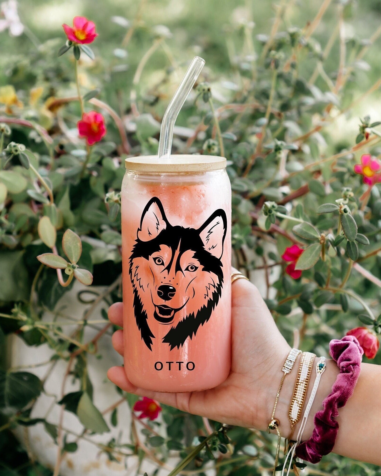 Personalized Dog Beer Can Glass