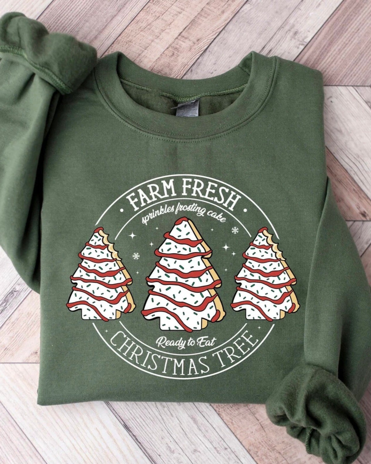 Farm Fresh Christmas Tree Cakes Crewneck