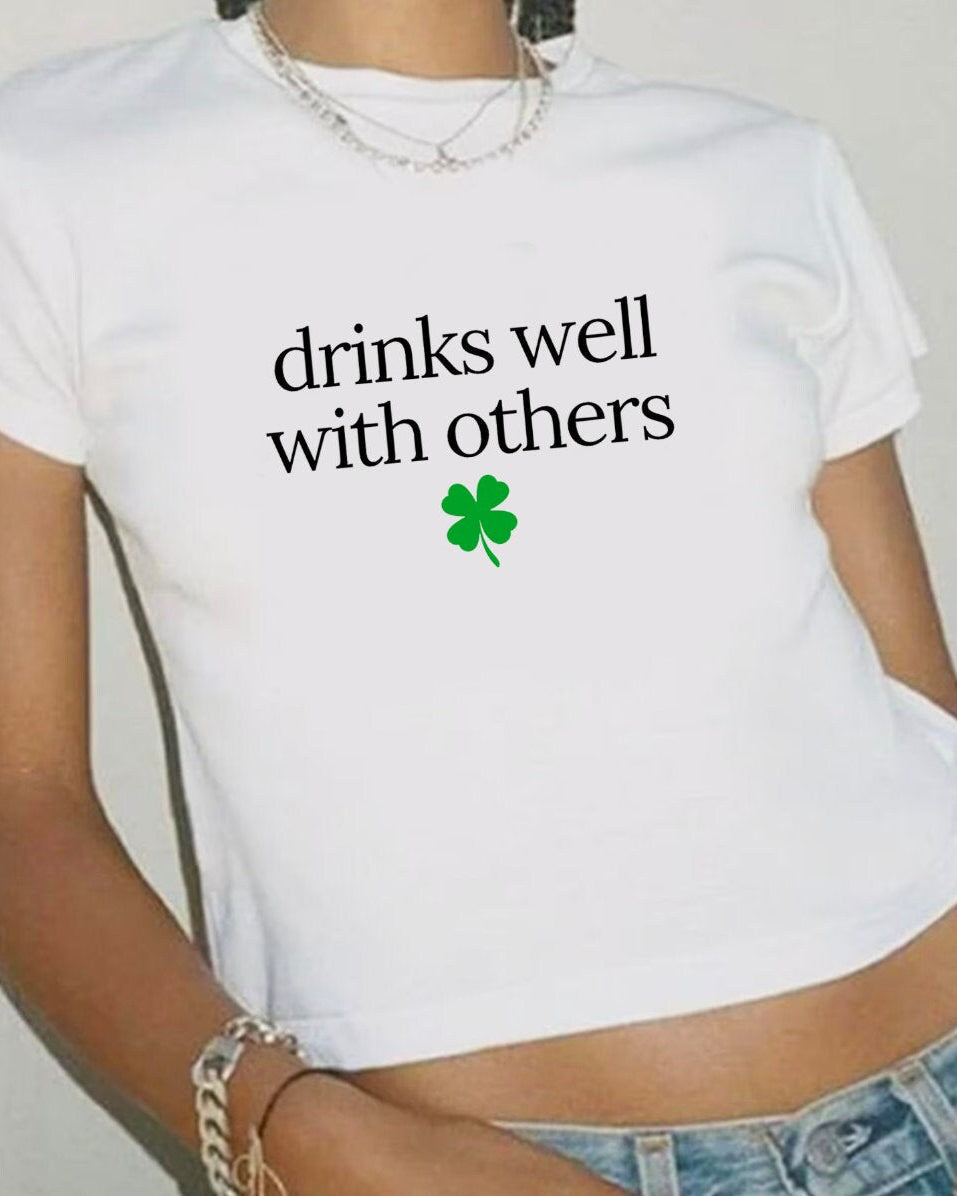 Drinks Well With Others Baby Tee