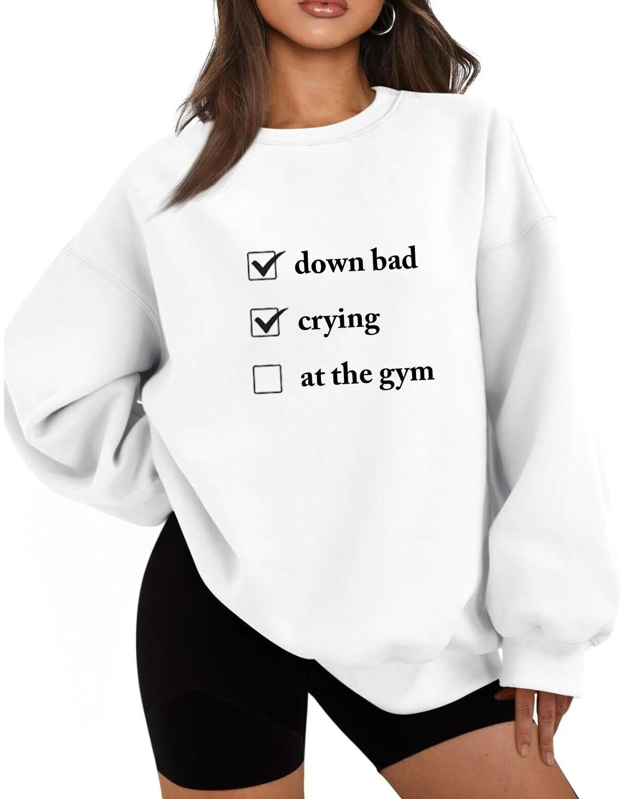 Down Bad, Crying, At The Gym Crewneck