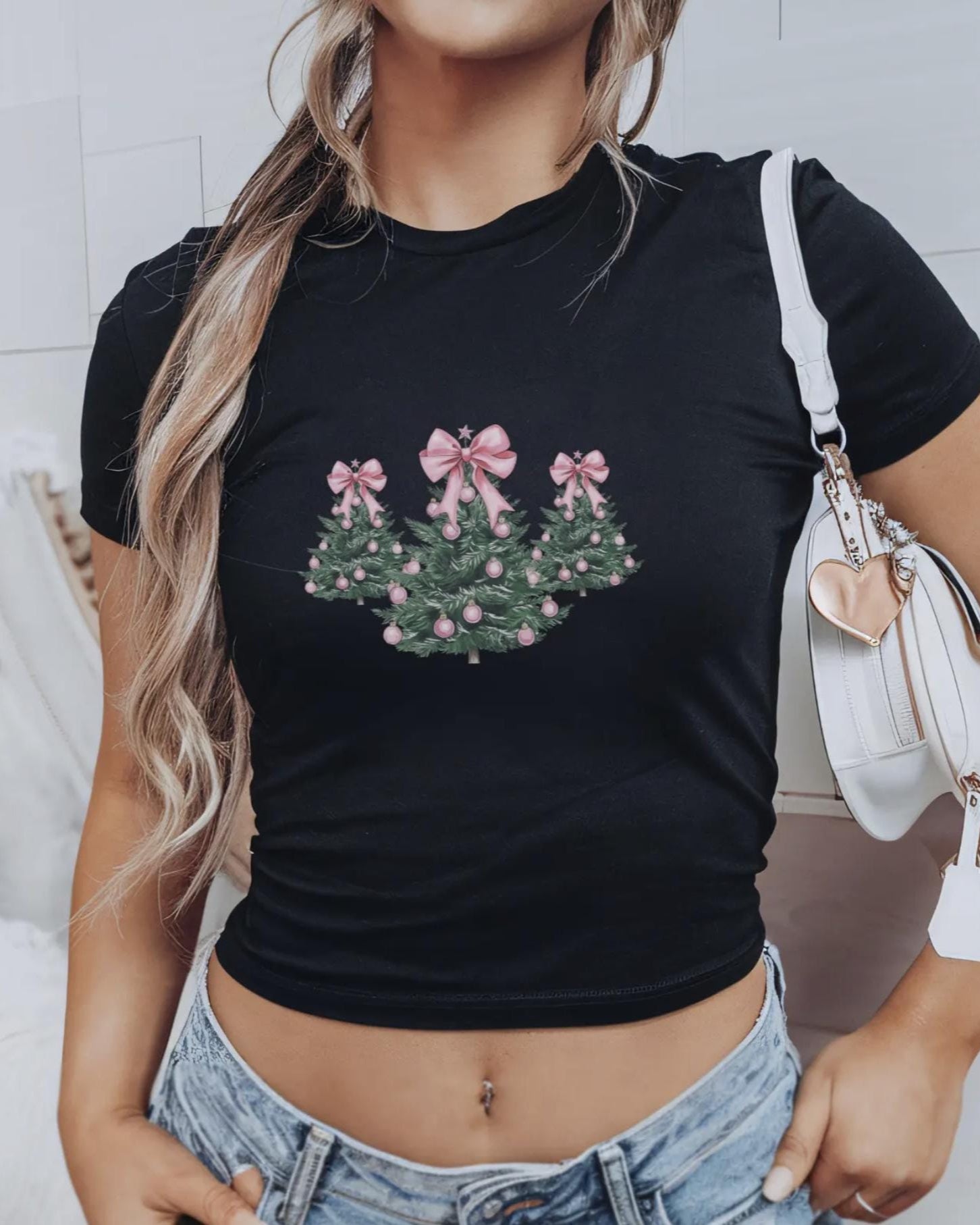 Christmas Bow Tree Baby Tee