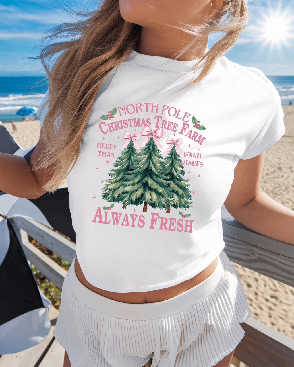 North Pole Christmas Tree Farm Baby Tee