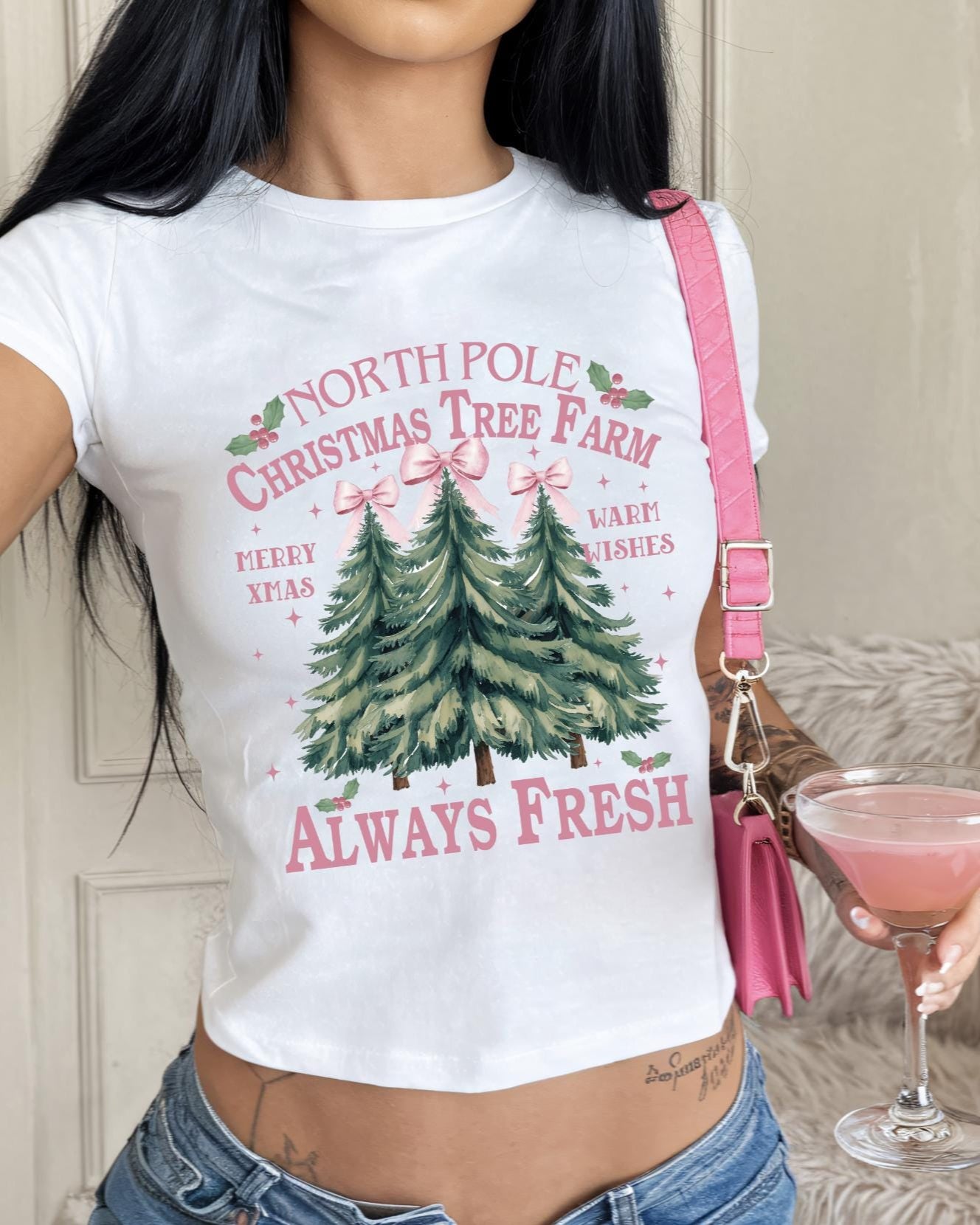 North Pole Christmas Tree Farm Baby Tee